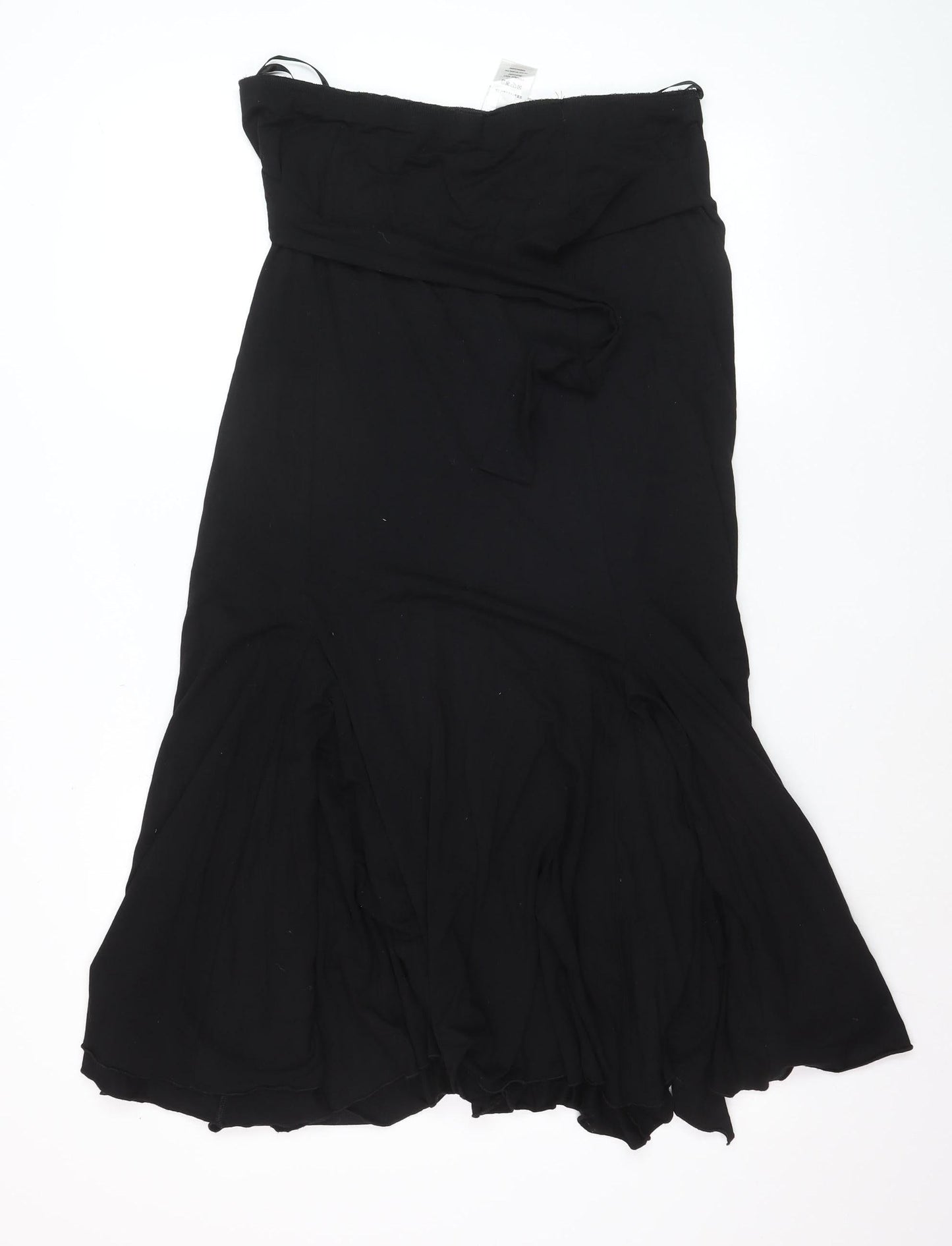 Next Women Black Midi Flare Skirt Size 18 Stretch Viscose