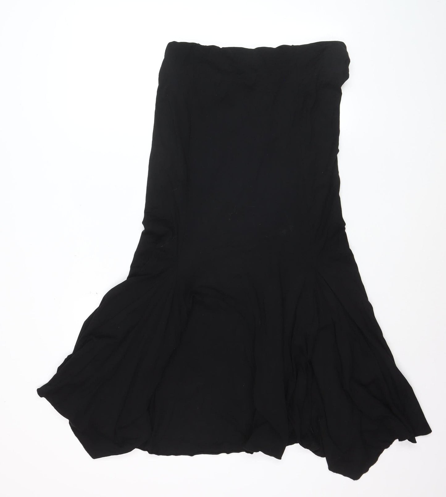 Next Women Black Midi Flare Skirt Size 18 Stretch Viscose