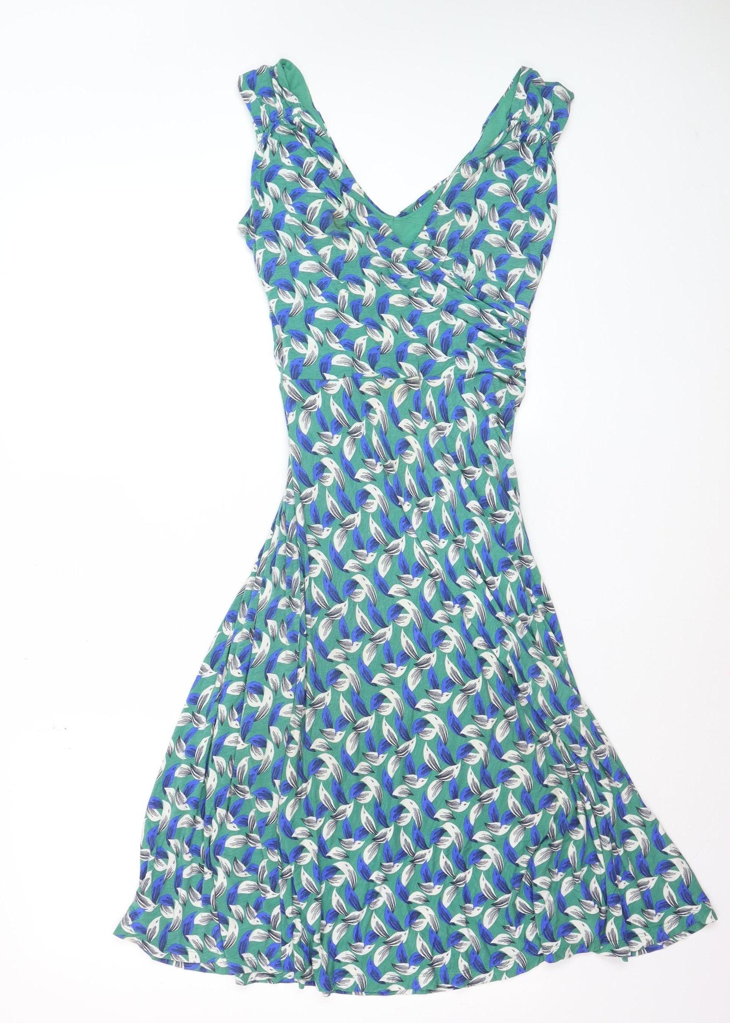 Boden Womens Green Floral Viscose Jersey Wrap Dress Size 12