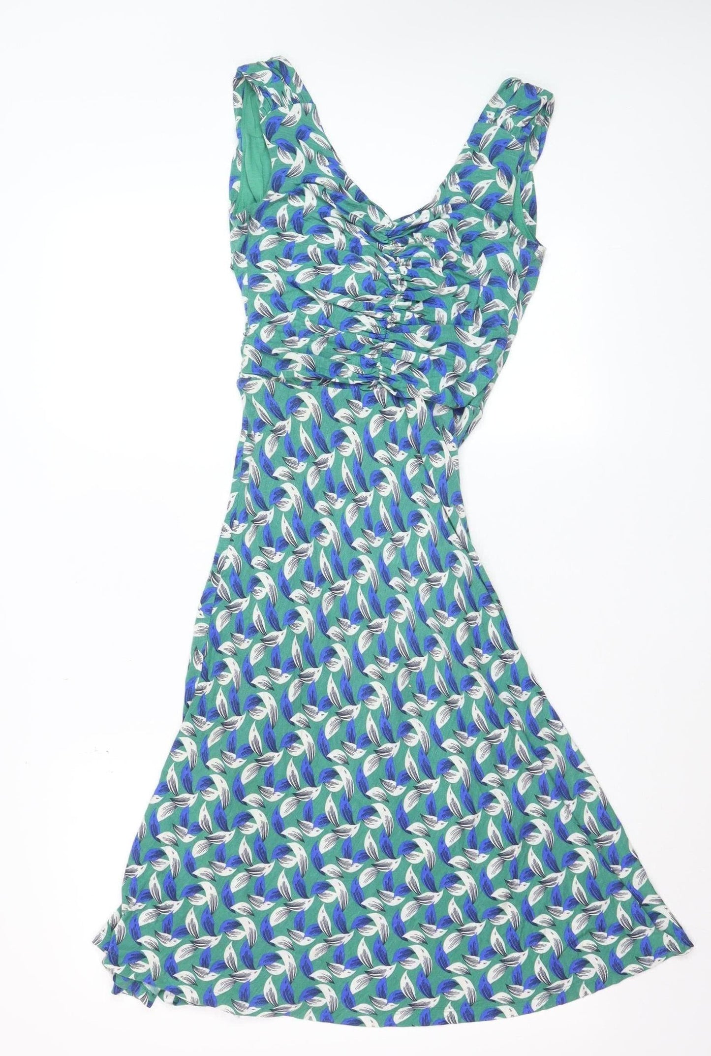 Boden Womens Green Floral Viscose Jersey Wrap Dress Size 12