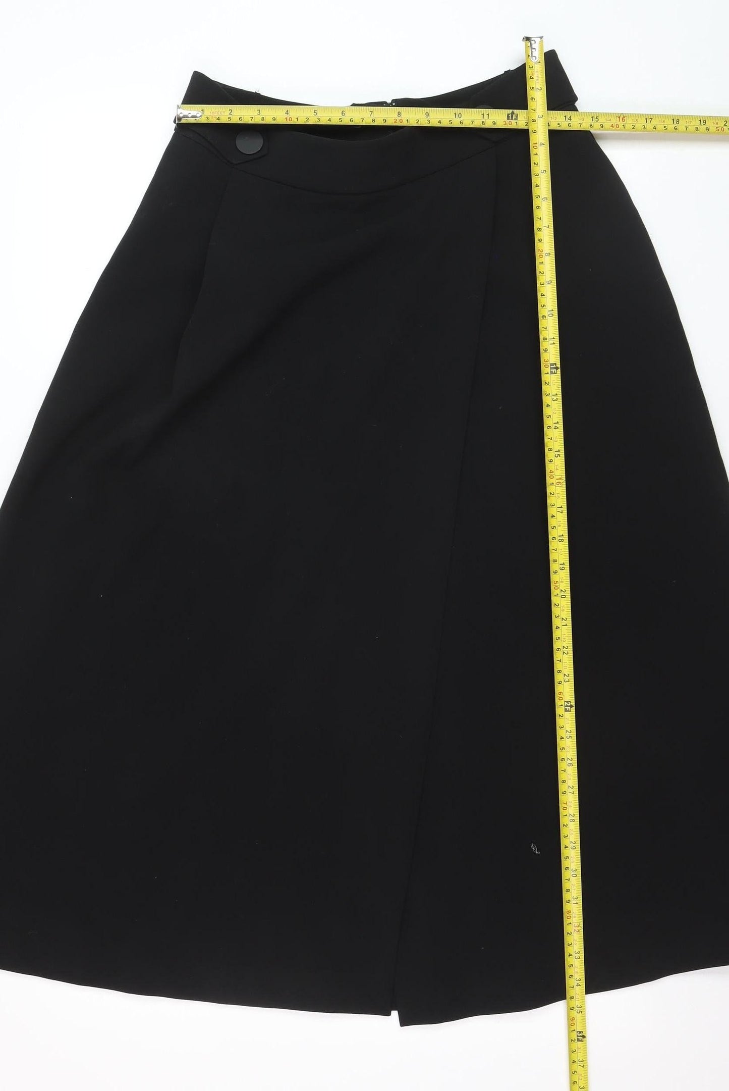 Marks and Spencer Women’s Black A-Line Midi Skirt UK 12 Lined Stretch Workwear