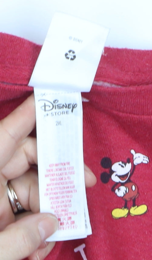 Disney Store Womens Red Mickey Mouse I Love NY Sweatshirt 2XL Cotton Blend
