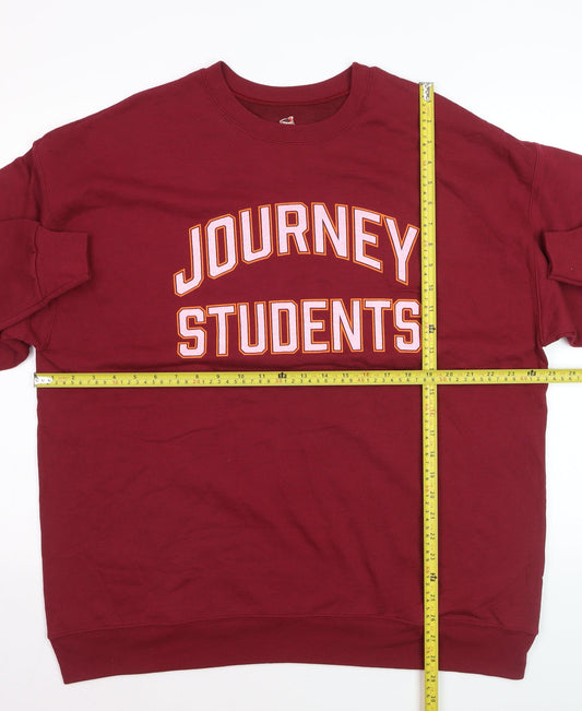 Hanes Men’s Red XL Pullover Crew Neck Sweatshirt Journey Students