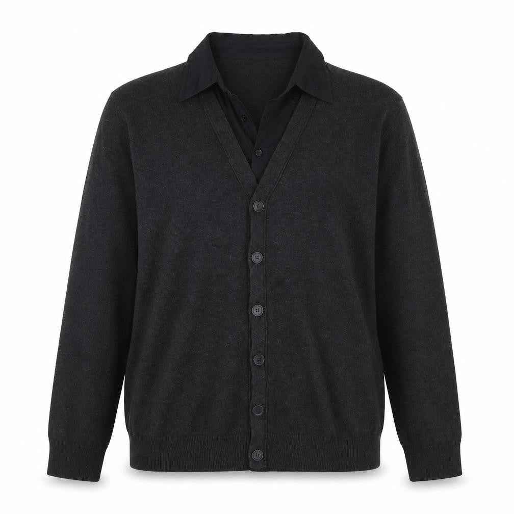 Crafted Women’s Grey V-Neck Button Cardigan XL 100% Cotton Knitwear