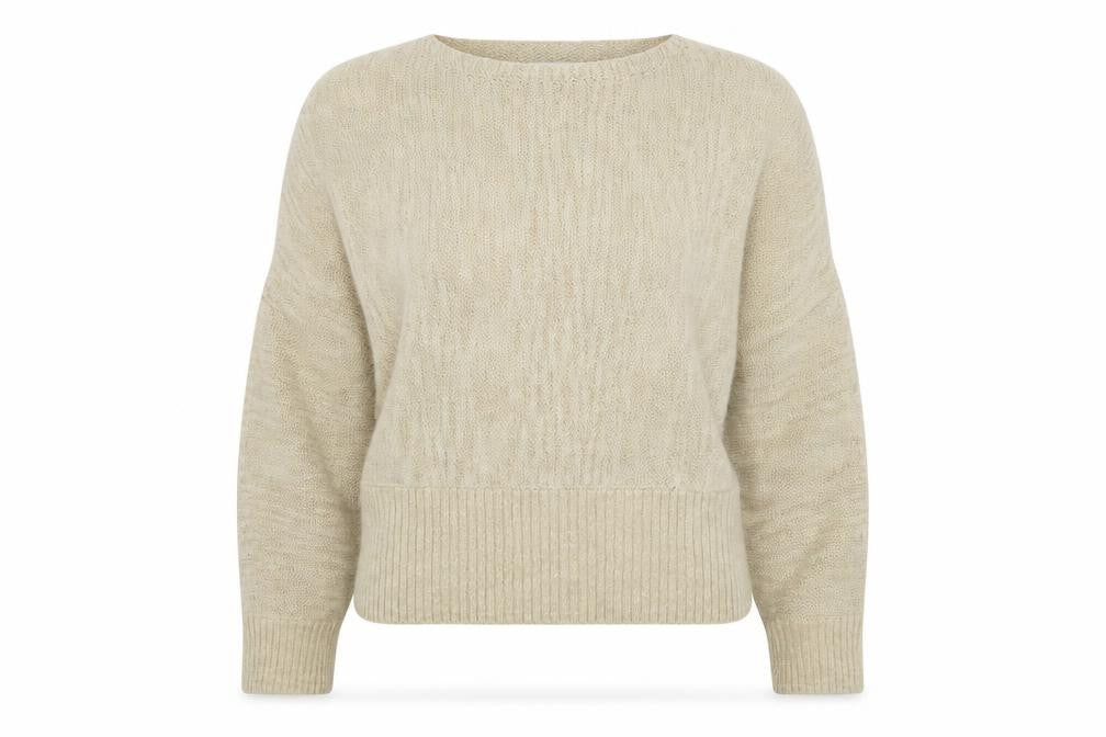 Marks & Spencer Women Beige M Relaxed Knit Pullover Jumper