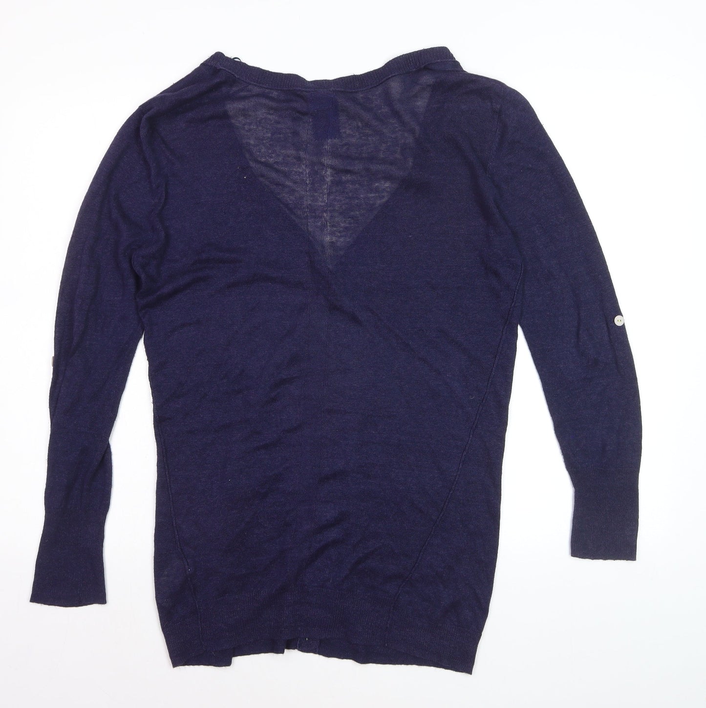 White Stuff Women's Blue V-Neck Long Sleeve Cardigan Size 14