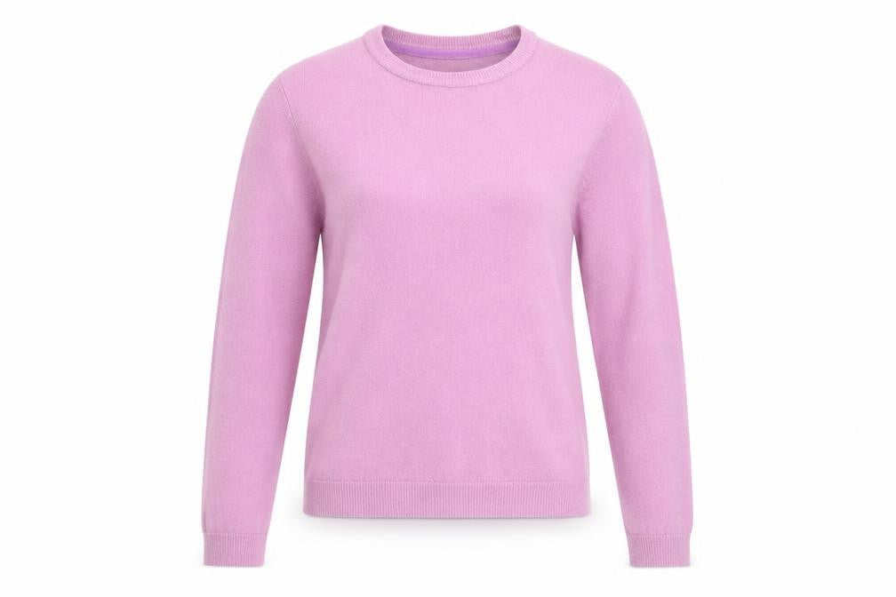Plum Tree Women Pink Crew Neck Acrylic Jumper Size S