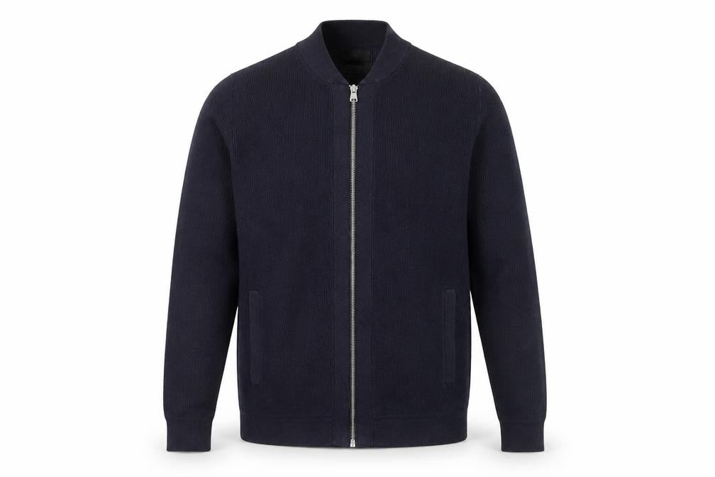 Marks & Spencer Men’s Blue Cotton Blend Full Zip Jumper Size M