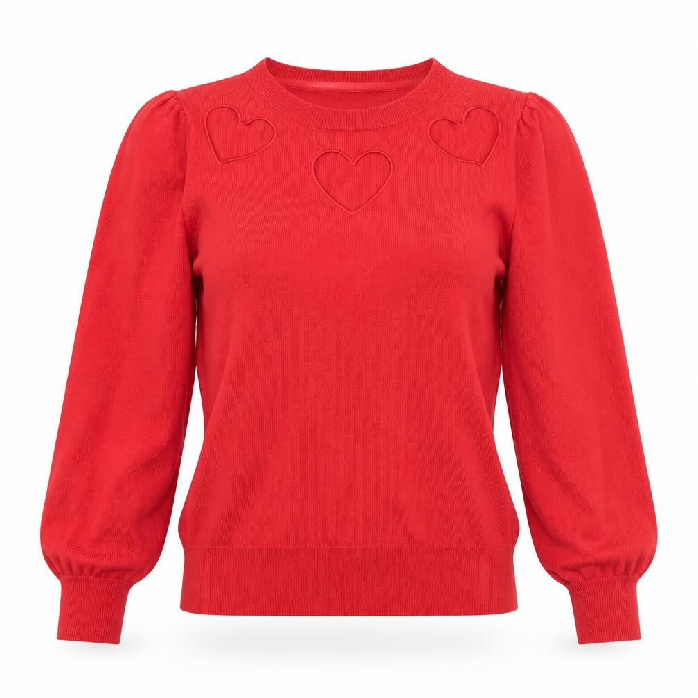 Oasis Womens Red Heart Detail Knit Jumper XS