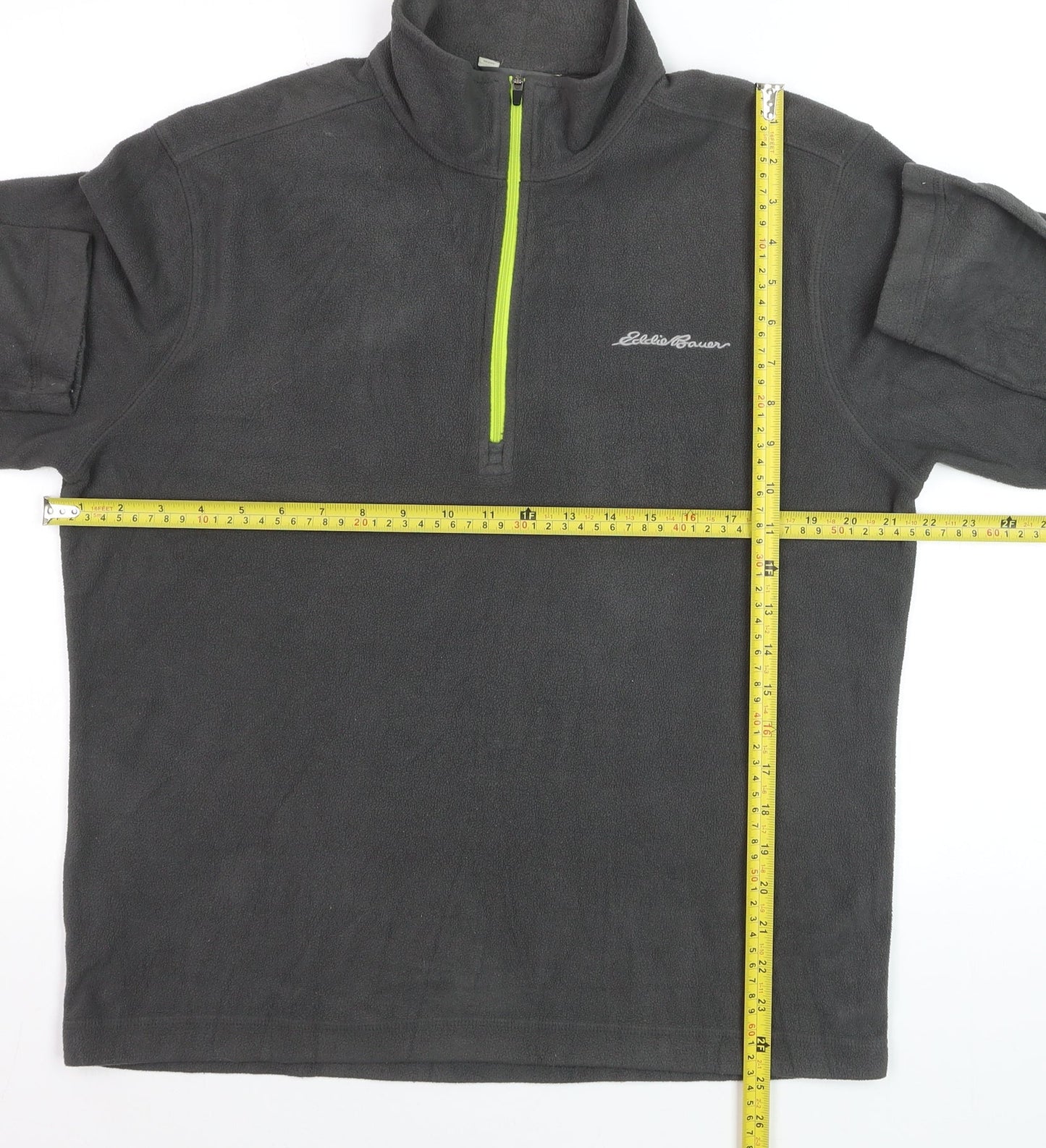 Eddie Bauer Men's Grey Fleece 1/4 Zip Pullover Sweatshirt Size S