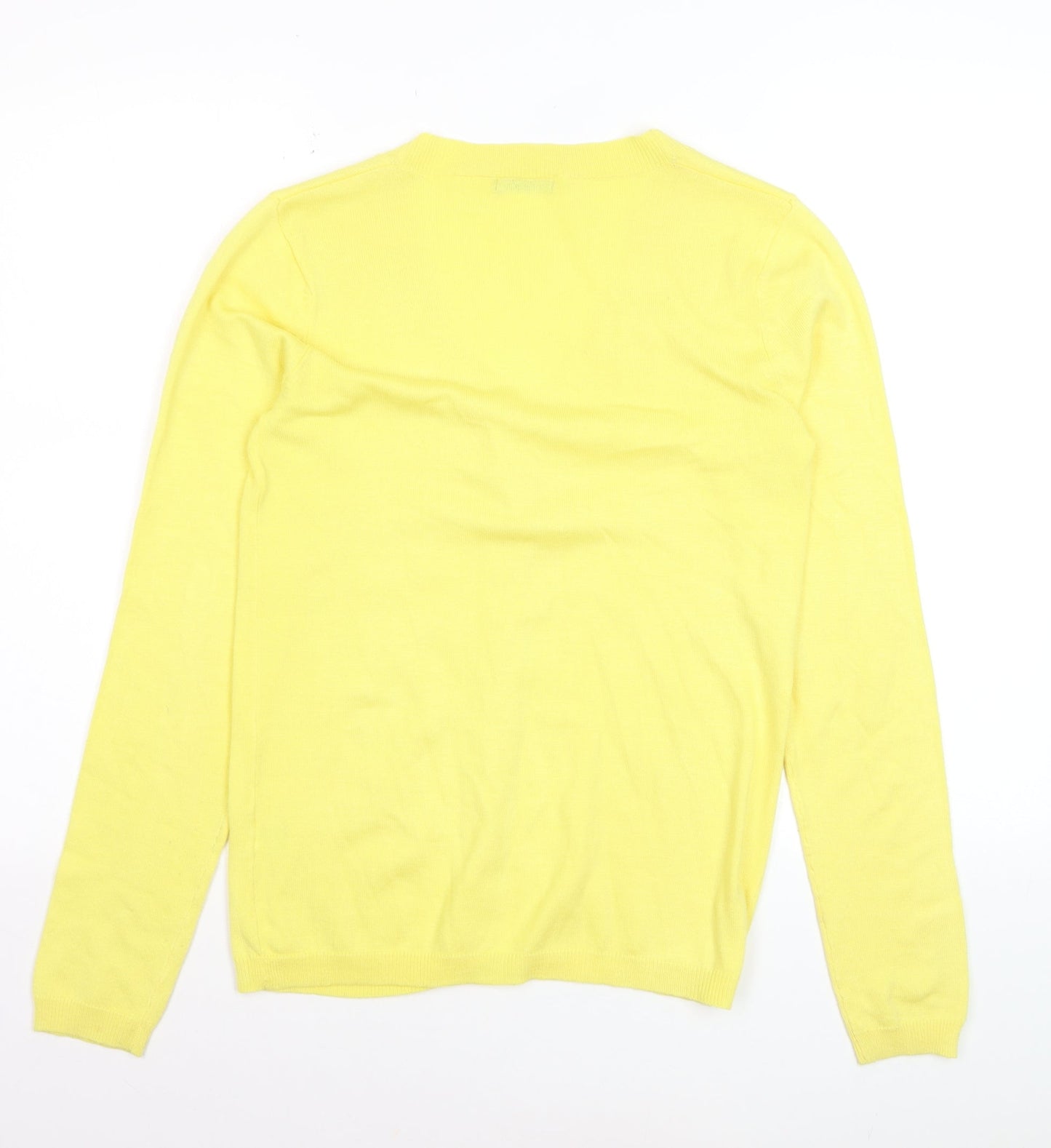 La Redoute Women Yellow Acrylic Blend V-Neck Cardigan Size 10-12