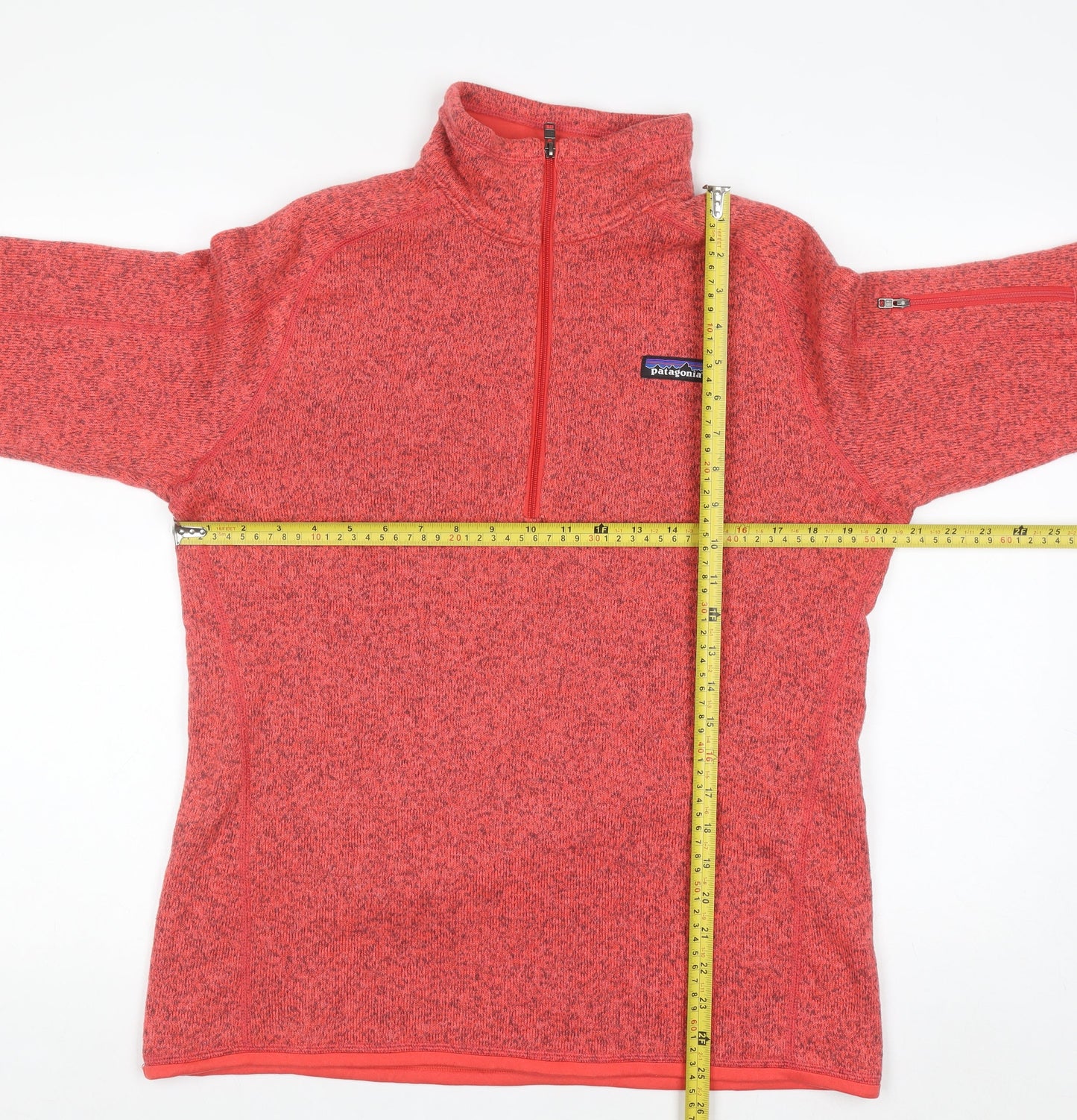 Patagonia Womens Red 1/4 Zip Fleece Sweatshirt Size L