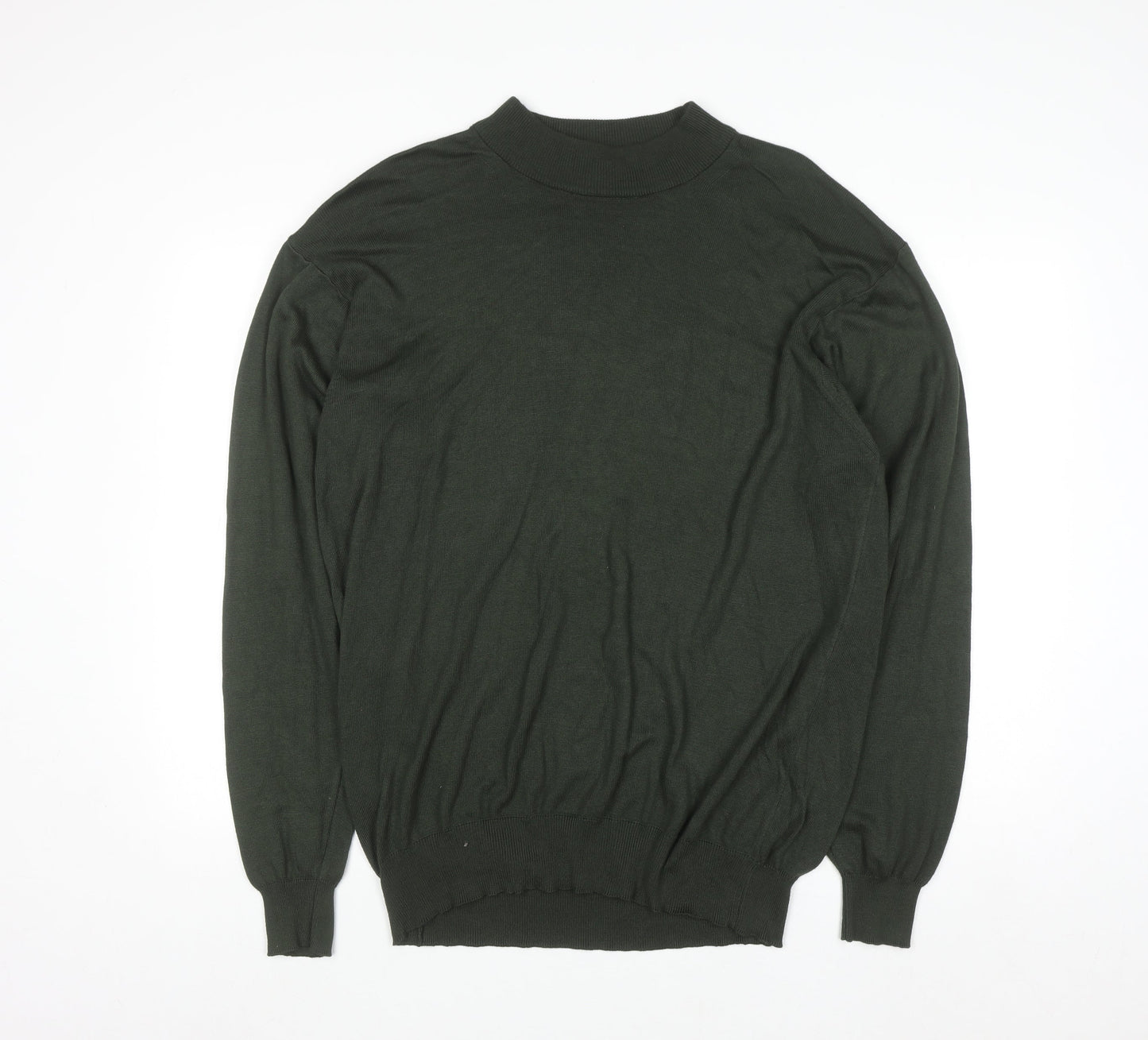 Giorgio Sappini Men's Green 2XL Mock Neck Cotton Jumper