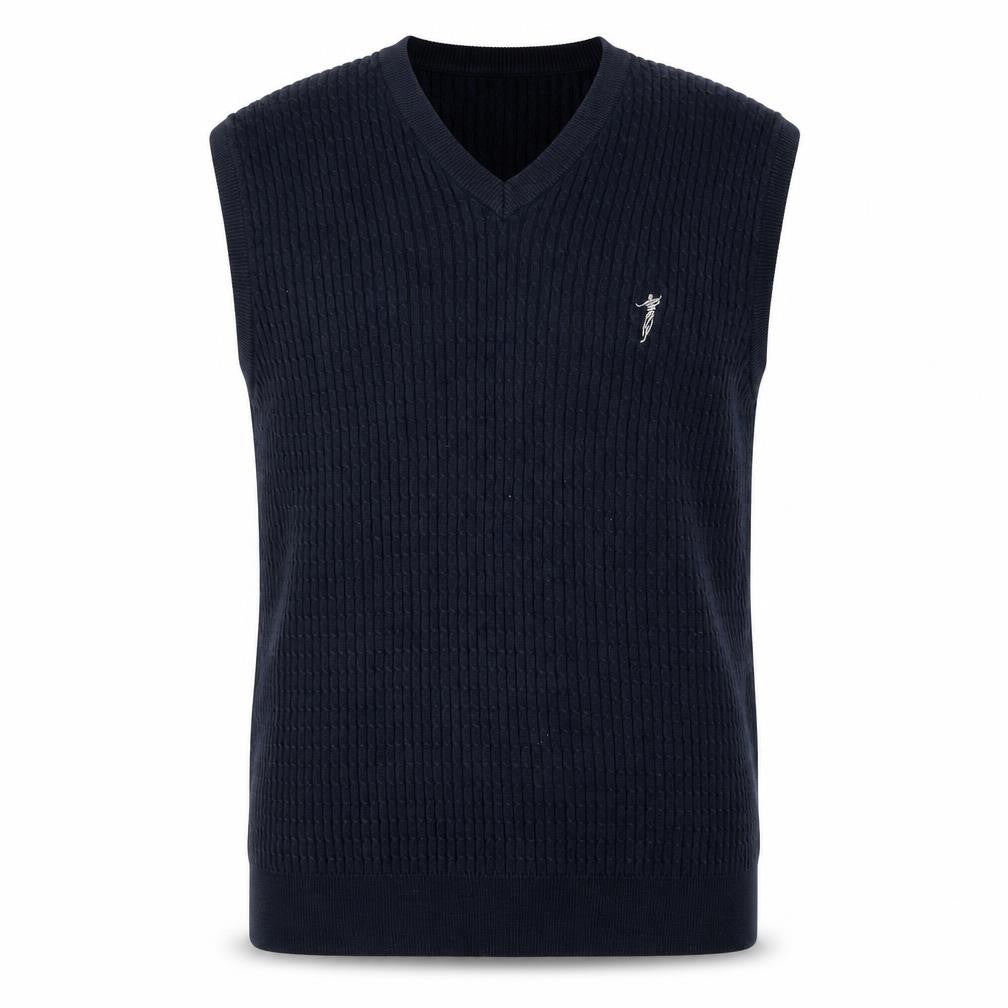 Fairway Outfitters Men's Blue Cotton V-Neck Golf Vest Jumper M