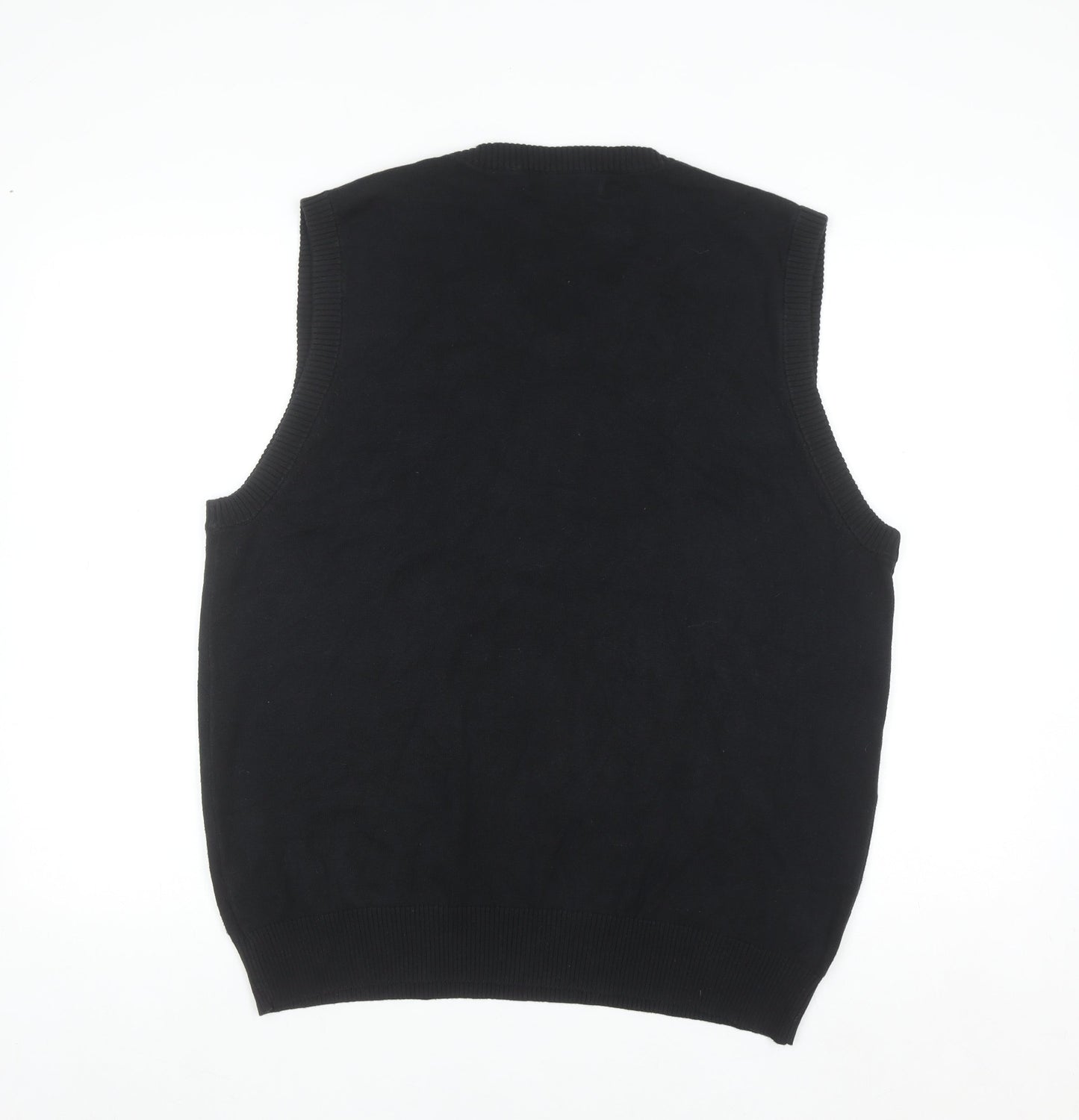 U.S. Polo Assn. Men's Black Cotton V-Neck Sleeveless Jumper Vest Size L