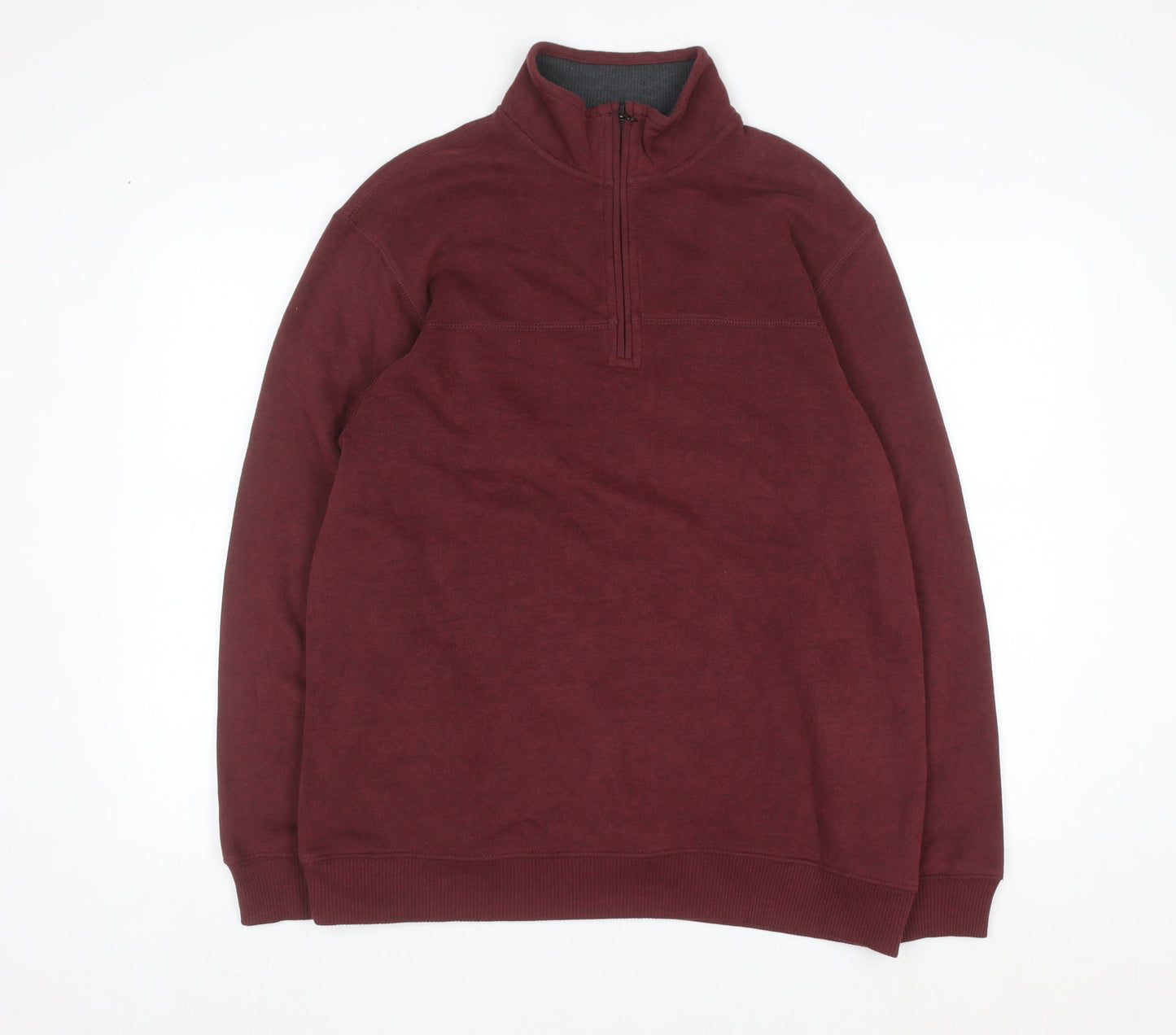 Arrow Men's Burgundy 1/4 Zip Fleece Sweatshirt M