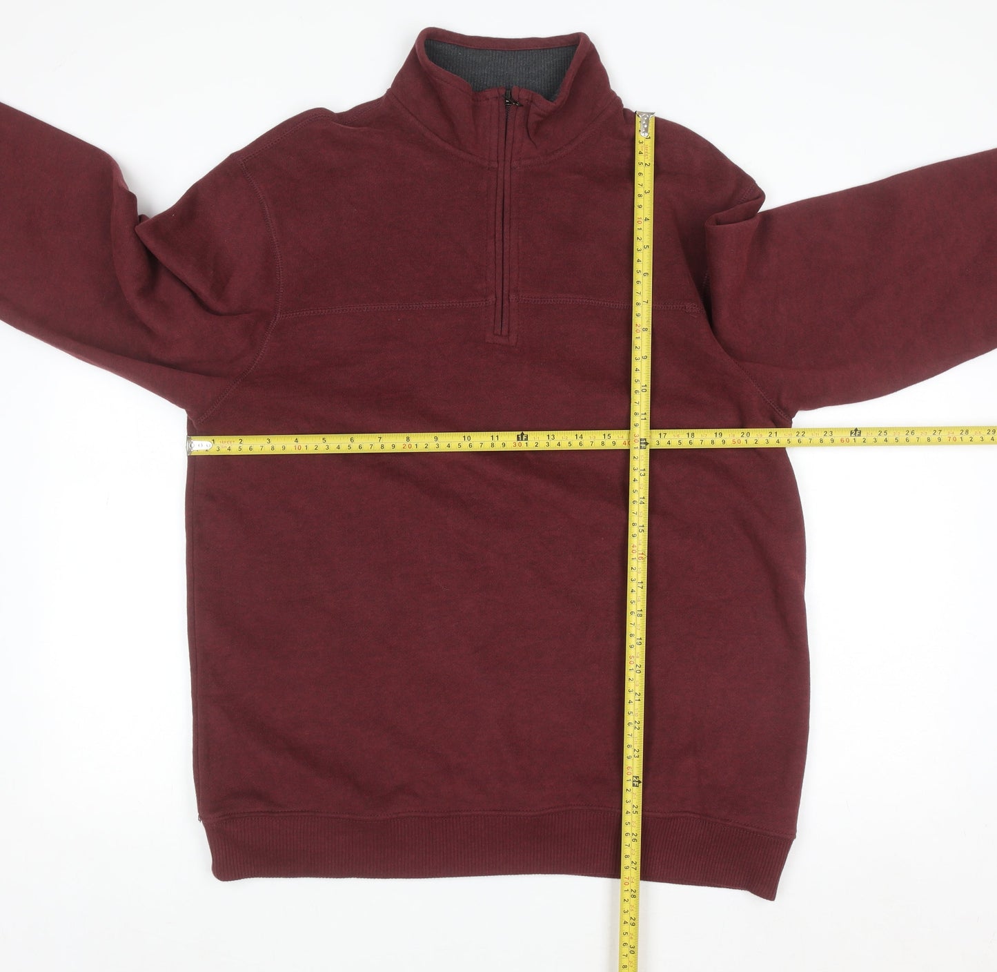 Arrow Men's Burgundy 1/4 Zip Fleece Sweatshirt M