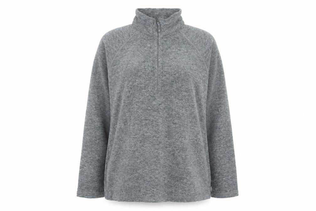 Eddie Bauer Women's Grey 1/2 Zip Fleece Pullover Sweatshirt L