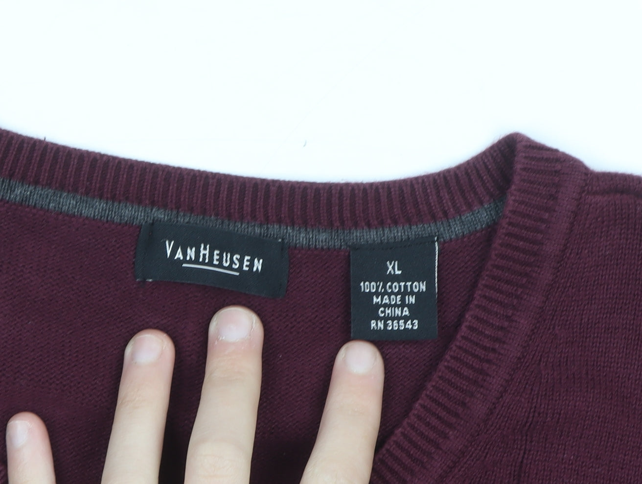 Van Heusen Men's Red Cotton V-Neck Sleeveless Vest XL