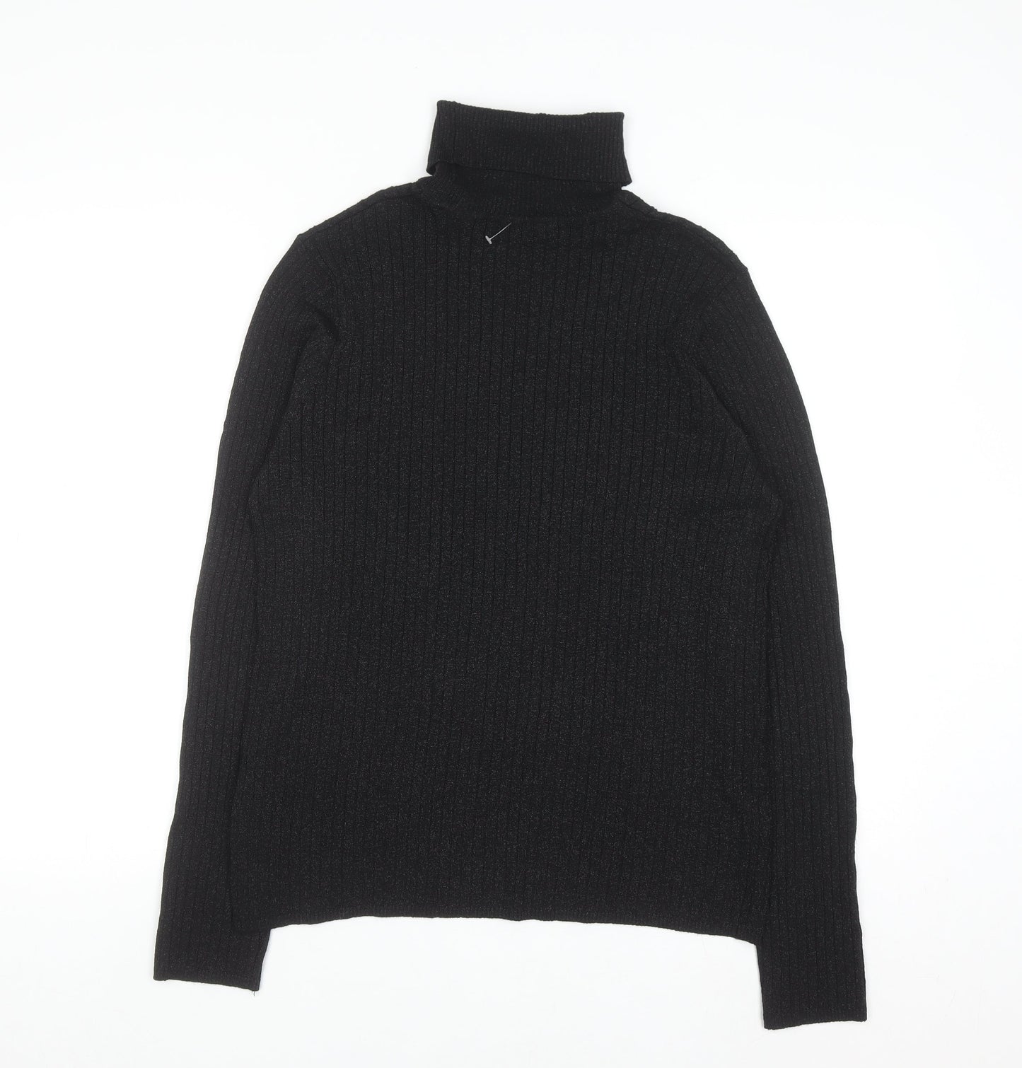 Jones Studio Women’s Black Roll Neck Ribbed Knit Jumper L
