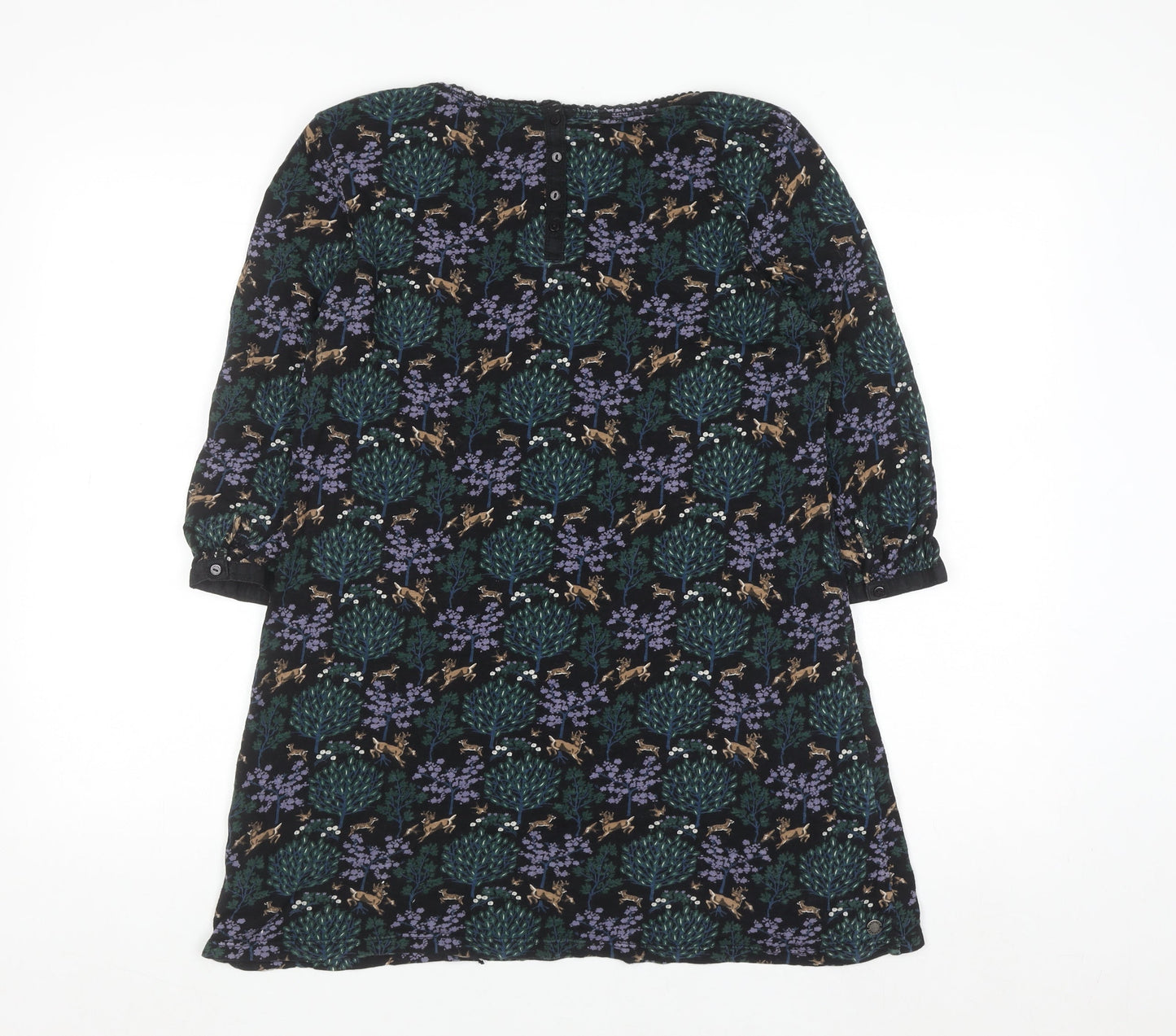 FatFace Womens Multicoloured Floral Deer Cotton Tunic Blouse Size 12