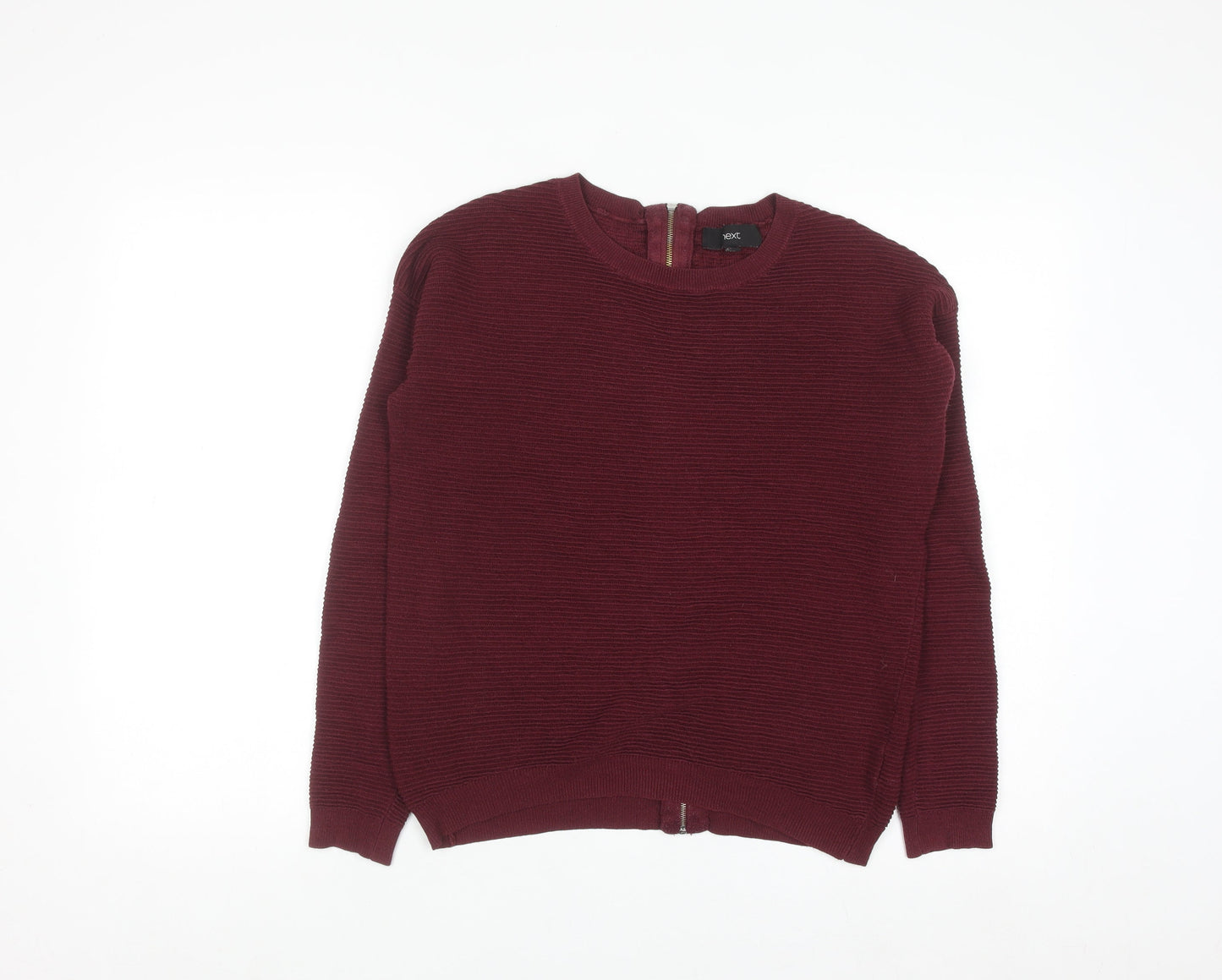 Next Women's Red Full Zip Cotton Knit Jumper Size 8