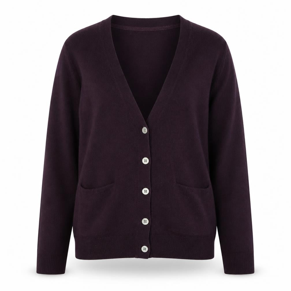 FatFace Womens Purple Wool Blend Cardigan UK 10 Long Sleeve V-Neck