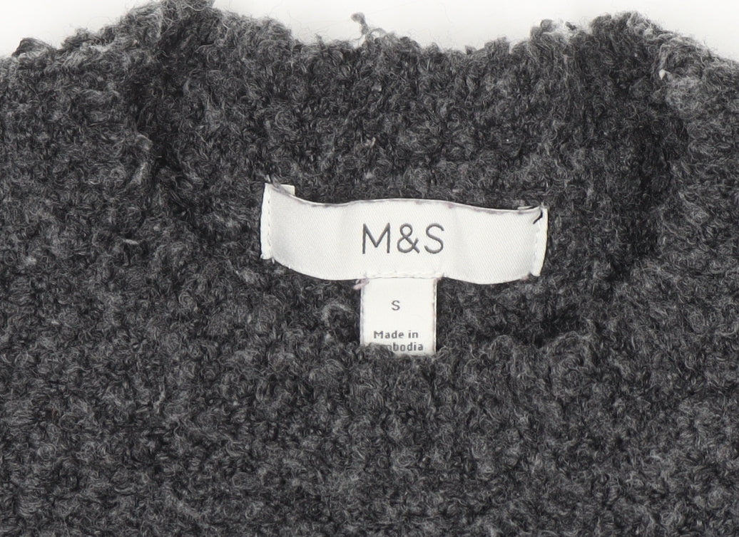 Marks and Spencer Women's Grey Chunky Knit Pullover Jumper Size S