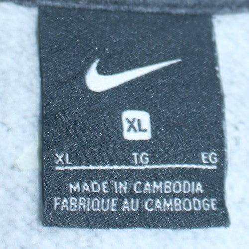 Nike Men’s Grey Full Zip Hoodie XL Sports Fleece Sweatshirt
