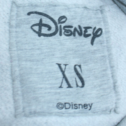 Disney Womens Grey Mickey Hoodie XS Pullover Hooded Sweatshirt