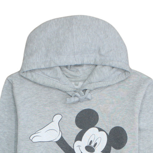 Disney Womens Grey Mickey Hoodie XS Pullover Hooded Sweatshirt