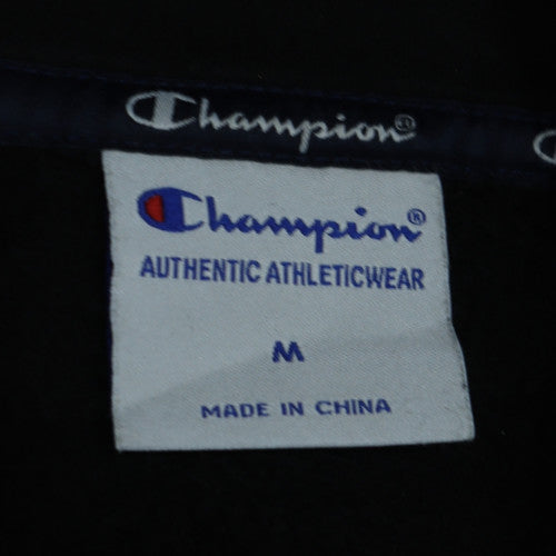 Champion Men’s Black Pullover Hoodie M Logo Sports Fleece Sweatshirt