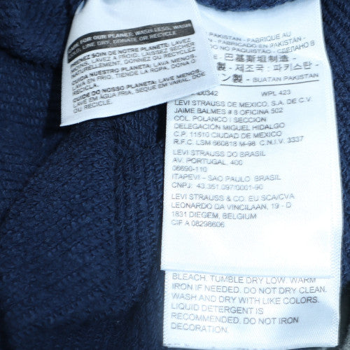 Levi's Women Navy Blue Tartan Logo Pullover Sweatshirt Size S