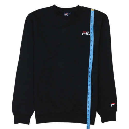 FILA Men's Black Logo Crew Neck Pullover Sweatshirt Size L
