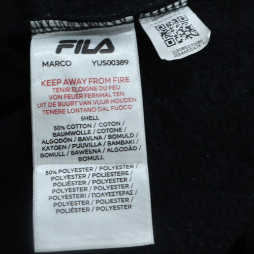 FILA Men's Black Logo Crew Neck Pullover Sweatshirt Size L