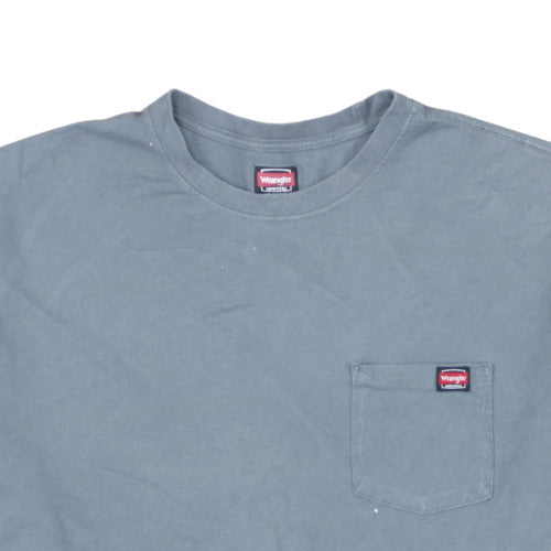 Wrangler Workwear Men's Blue 3XLT Cotton Crew Neck Pocket T-Shirt