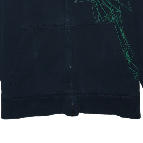 Puma Men's Black Full Zip Hoodie L Sports Graphic Hooded Sweatshirt