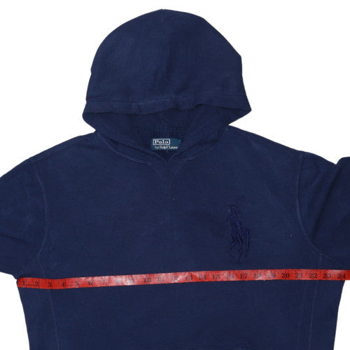Ralph Lauren Men's Blue Pullover Hoodie L Embroidered Logo