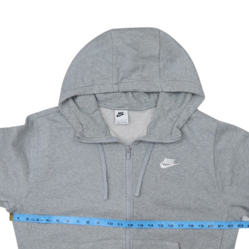 Nike Mens Grey Full Zip Hoodie M Classic Fleece Sweatshirt