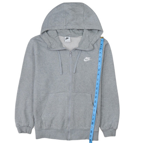 Nike Mens Grey Full Zip Hoodie M Classic Fleece Sweatshirt