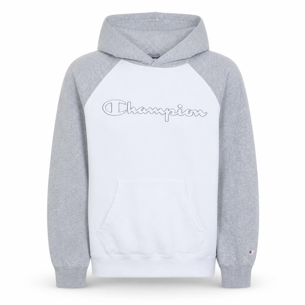 Champion Men’s Grey Pullover Hoodie Medium Fleece Logo Sweatshirt