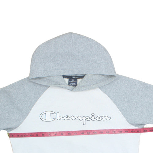 Champion Men’s Grey Pullover Hoodie Medium Fleece Logo Sweatshirt