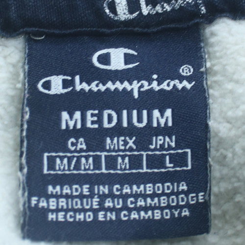 Champion Men’s Grey Pullover Hoodie Medium Fleece Logo Sweatshirt