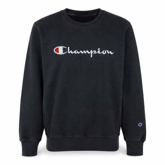 Champion Men's Black Medium Reverse Weave Crew Neck Sweatshirt