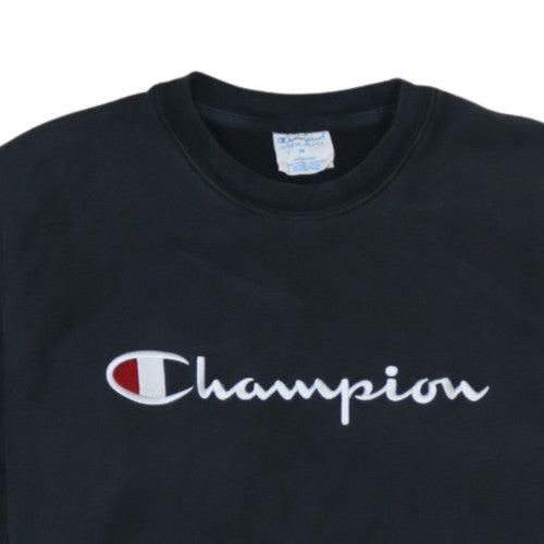 Champion Men's Black Medium Reverse Weave Crew Neck Sweatshirt