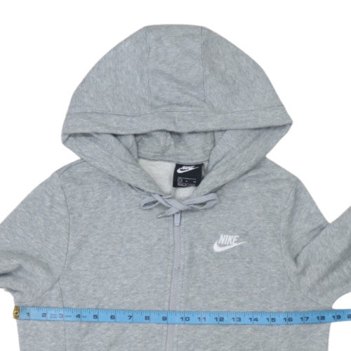 Nike Women's Grey Full Zip Hoodie Small Cotton Blend Casual