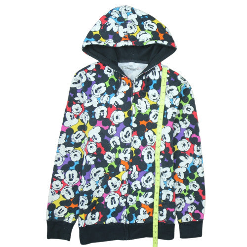 Disneyland Paris Womens Black Multicoloured Mickey Mouse Full Zip Hoodie Size S