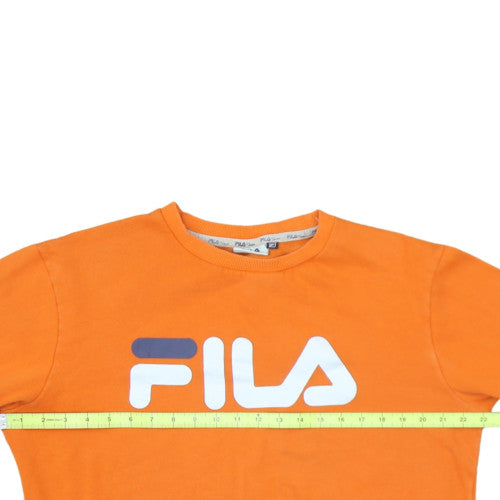 Fila Classics Orange Crew Neck Sweatshirt Womens Medium Cotton Blend