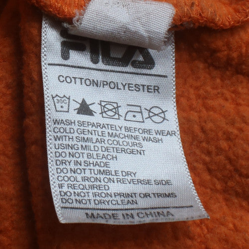 Fila Classics Orange Crew Neck Sweatshirt Womens Medium Cotton Blend