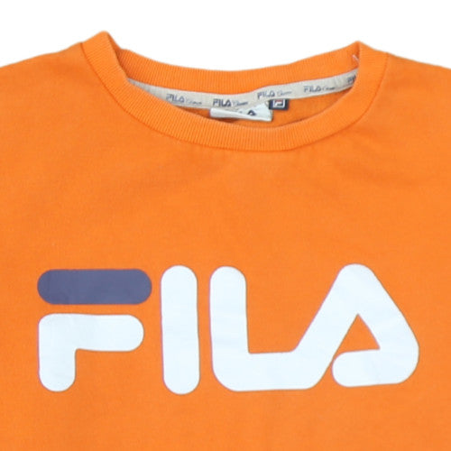 Fila Classics Orange Crew Neck Sweatshirt Womens Medium Cotton Blend